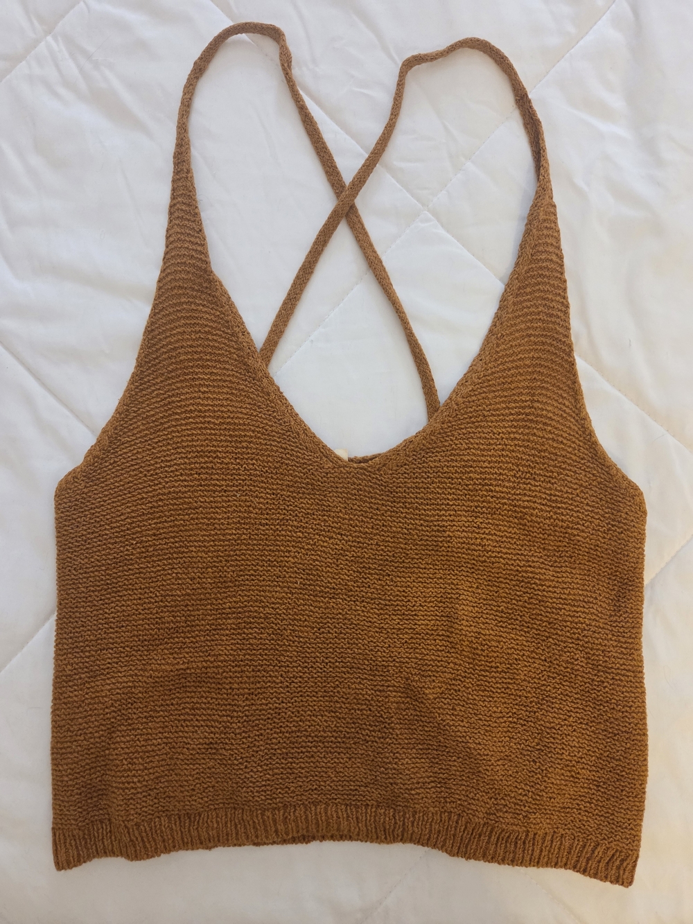 Moth Ribbed Knit Tank in Caramel